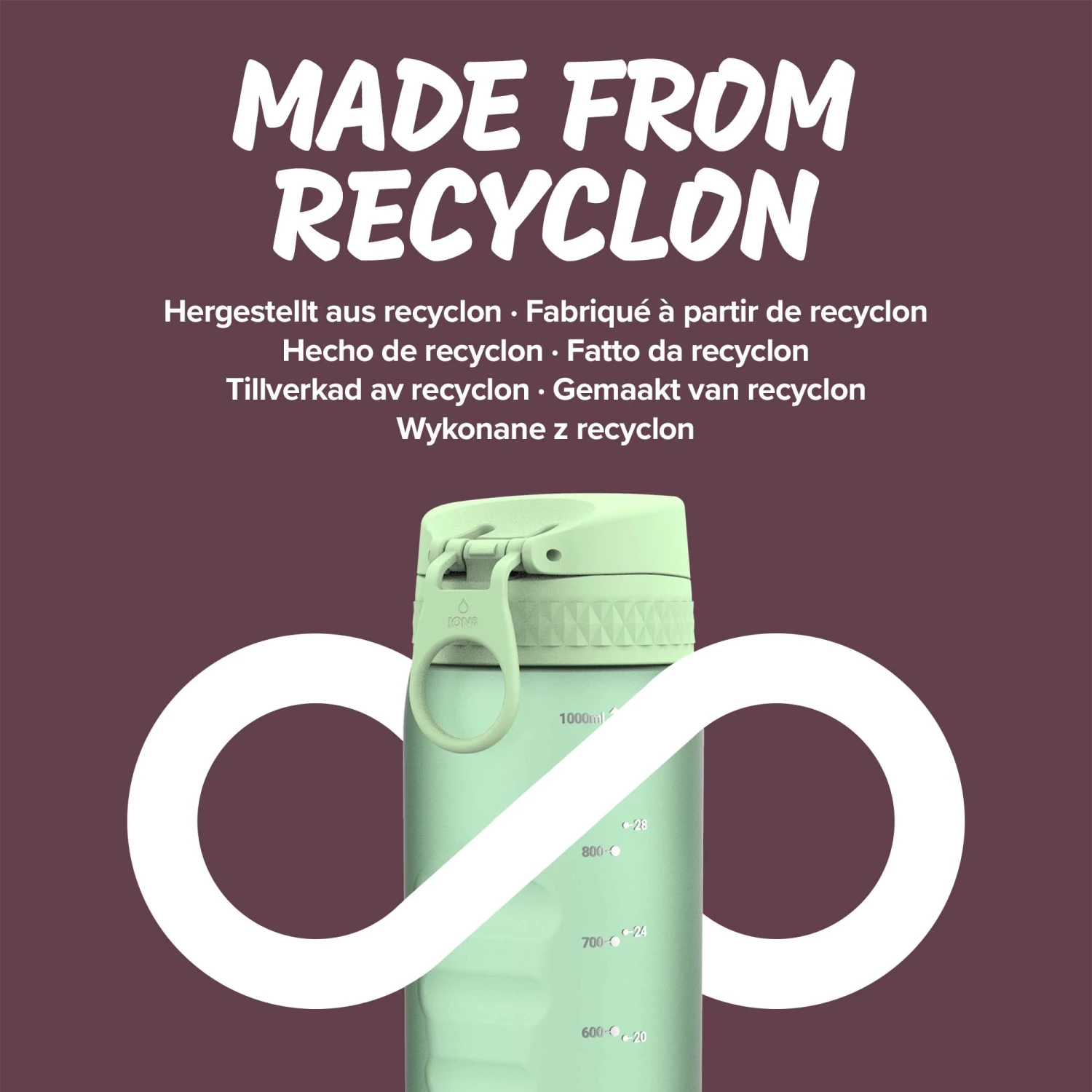 Water Bottles Ion8 Leak Proof 1 Litre Water Bottle, BPA Free, Surf Green, 1100ml (36oz) 5 Water Bottles Ion8 Leak Proof 1 Litre Water Bottle, BPA Free, Surf Green, 1100ml (36oz)