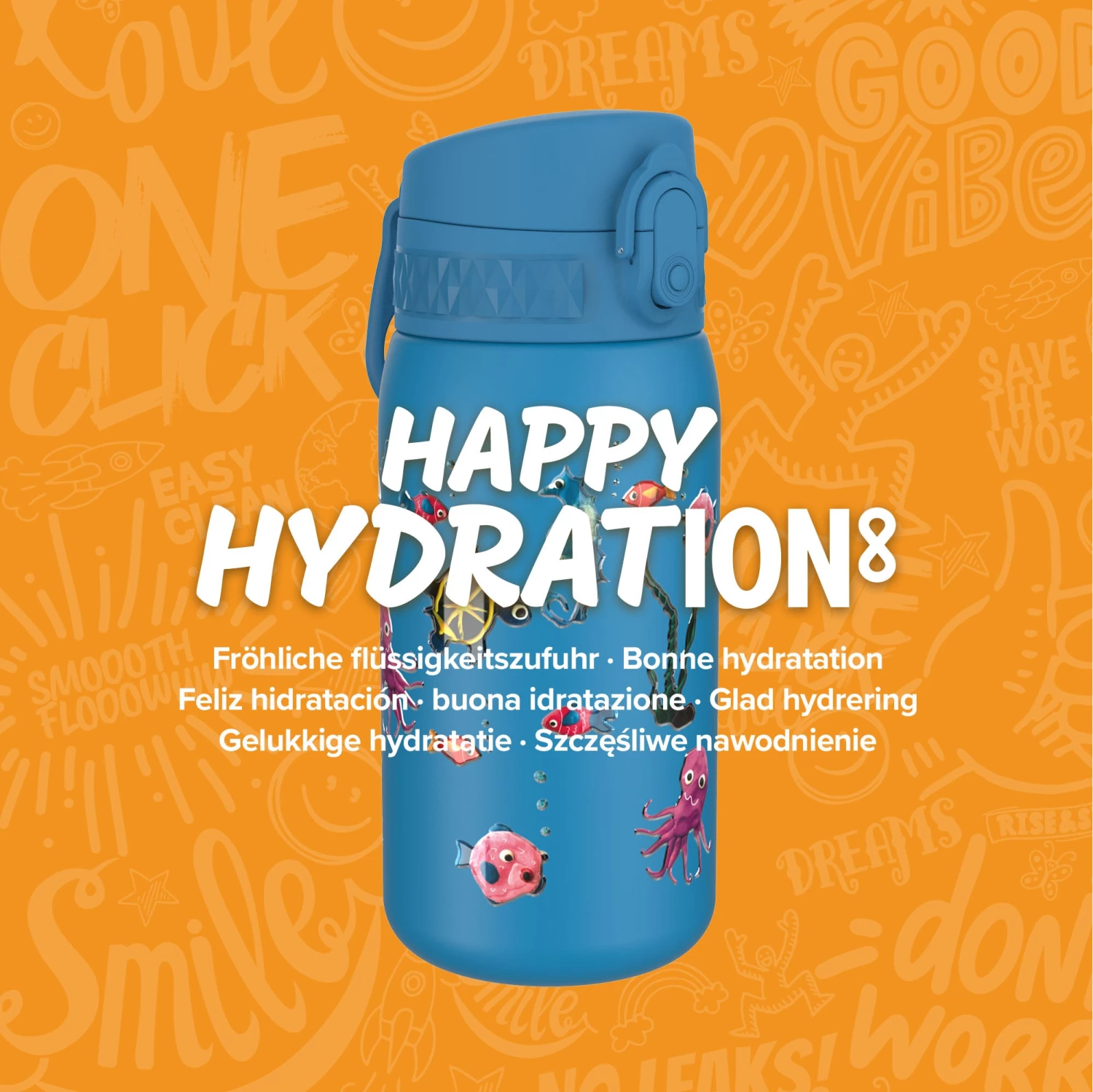 Ion8 Leak Proof Kids' Water Bottle, Stainless Steel, Sealife, 400ml (13oz) 9 Ion8 Leak Proof Kids' Water Bottle, Stainless Steel, Sealife, 400ml (13oz)