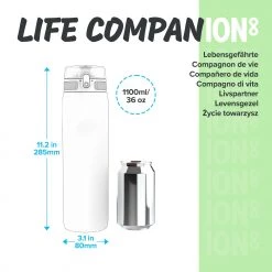 Ion8 Leak Proof 1 Litre Water Bottle, BPA Free, Blackberry, 1100ml (36oz) Water Bottles 12 Ion8 Leak Proof 1 Litre Water Bottle, BPA Free, Blackberry, 1100ml (36oz) Water Bottles