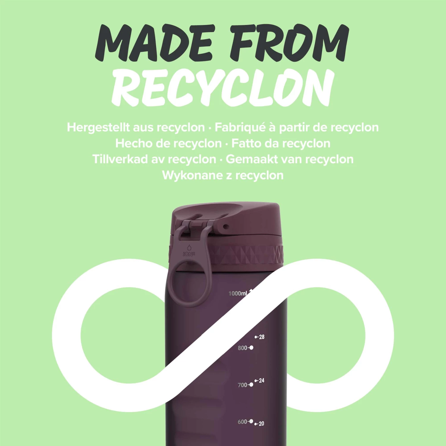 Ion8 Leak Proof 1 Litre Water Bottle, BPA Free, Blackberry, 1100ml (36oz) Water Bottles 6 Ion8 Leak Proof 1 Litre Water Bottle, BPA Free, Blackberry, 1100ml (36oz) Water Bottles