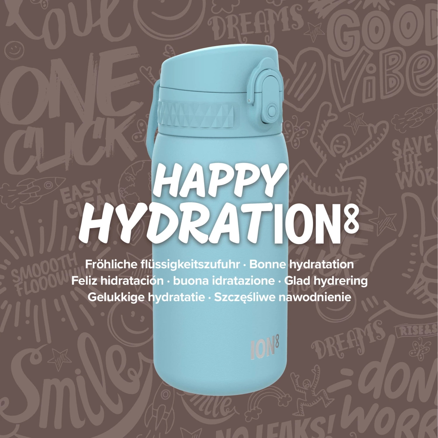 Ion8 Leak Proof Kids' Water Bottle, Stainless Steel, Alaskan Blue, 400ml (13oz) Water Bottles 8 Ion8 Leak Proof Kids' Water Bottle, Stainless Steel, Alaskan Blue, 400ml (13oz) Water Bottles