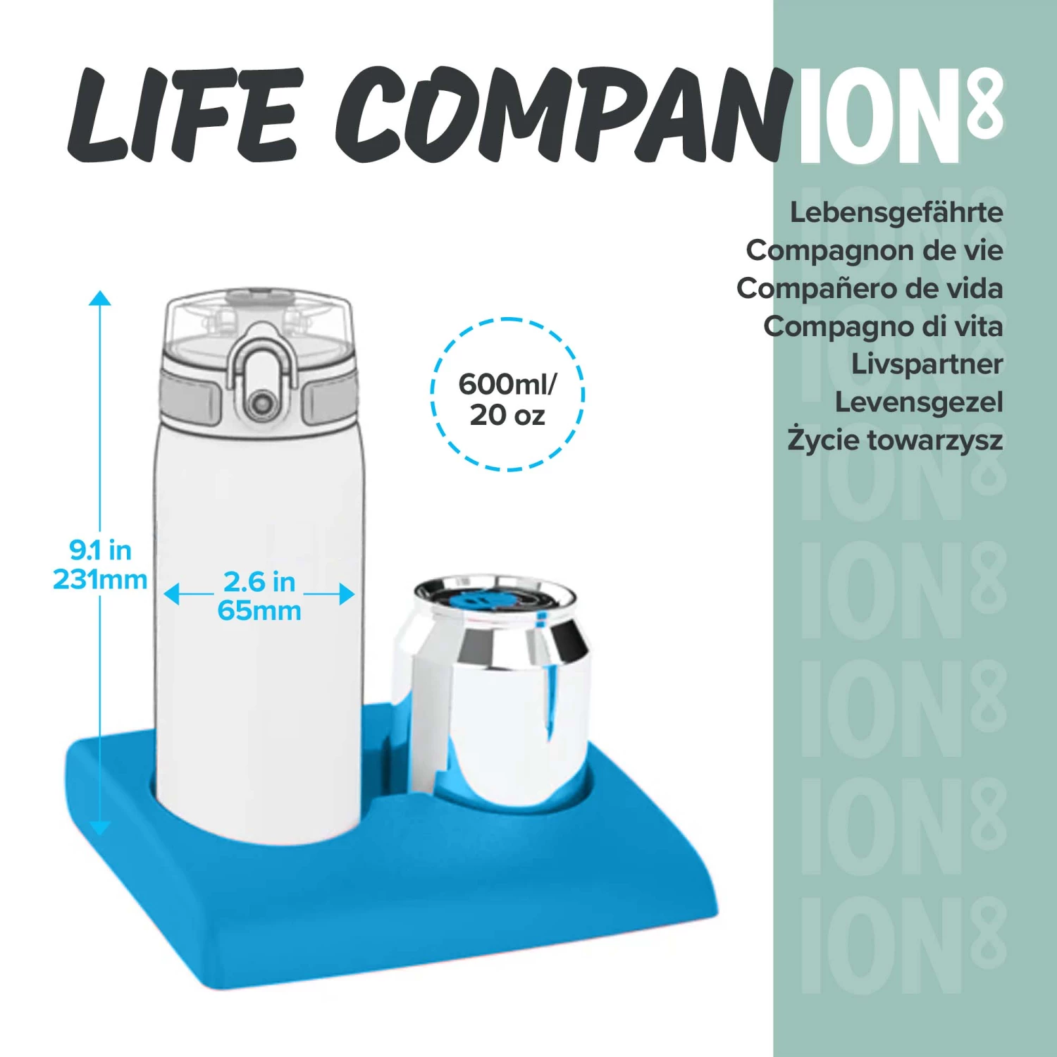 Ion8 Leak Proof Slim Water Bottle, Stainless Steel, Lilac Dusk, 600ml (20oz) 5 Ion8 Leak Proof Slim Water Bottle, Stainless Steel, Lilac Dusk, 600ml (20oz)