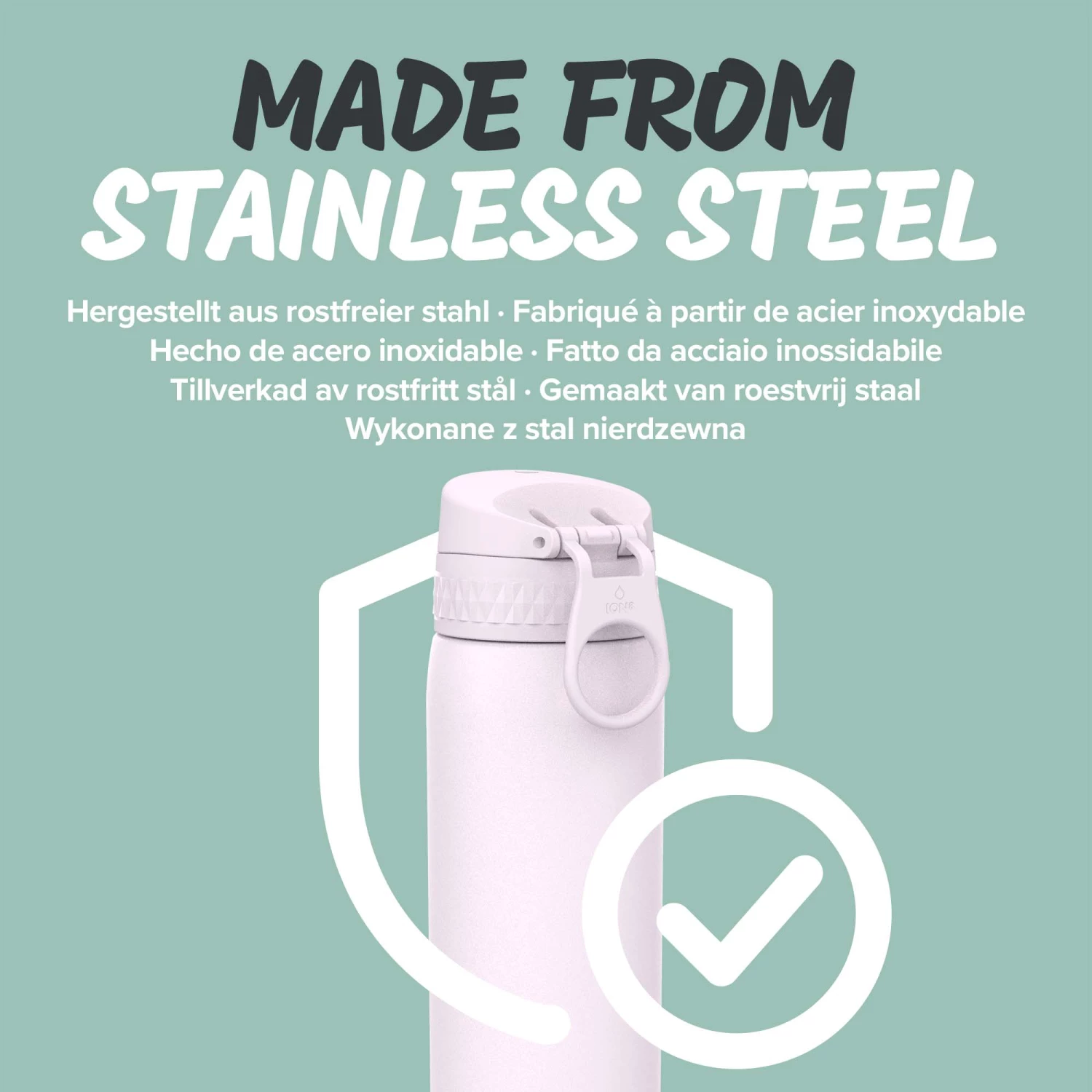 Ion8 Leak Proof Slim Water Bottle, Stainless Steel, Lilac Dusk, 600ml (20oz) 6 Ion8 Leak Proof Slim Water Bottle, Stainless Steel, Lilac Dusk, 600ml (20oz)