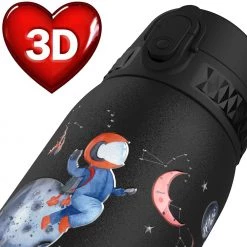 Ion8 Leak Proof Kids' Water Bottle, Stainless Steel, Space, 400ml (13oz)