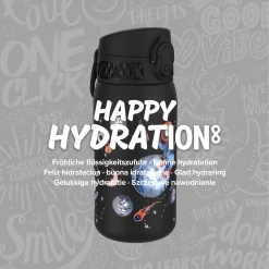 Ion8 Leak Proof Kids' Water Bottle, Stainless Steel, Space, 400ml (13oz)