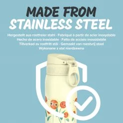 Ion8 Leak Proof Kids' Water Bottle, Stainless Steel, Sunflowers, 400ml (13oz) Water Bottles