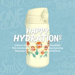 Ion8 Leak Proof Kids' Water Bottle, Stainless Steel, Sunflowers, 400ml (13oz) Water Bottles