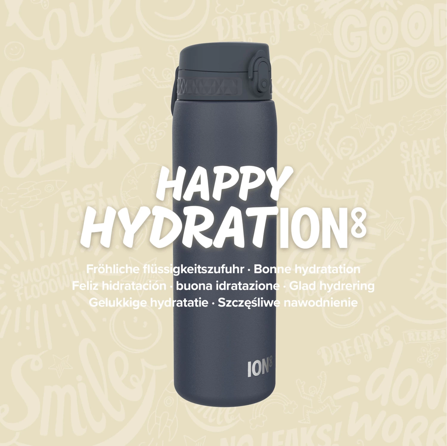 Water Bottles Ion8 Leak Proof 1 Litre Water Bottle, Vacuum Insulated, Ash Navy, 920ml (31oz) 8 Water Bottles Ion8 Leak Proof 1 Litre Water Bottle, Vacuum Insulated, Ash Navy, 920ml (31oz)