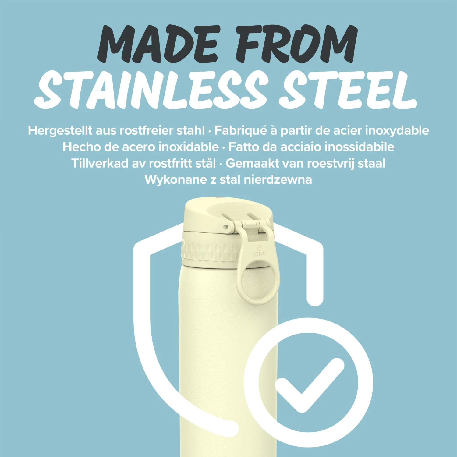 Ion8 Leak Proof Slim Water Bottle, Stainless Steel, Eco Shoot, 600ml (20oz) 5 Ion8 Leak Proof Slim Water Bottle, Stainless Steel, Eco Shoot, 600ml (20oz)