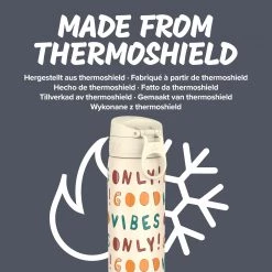 Ion8 Leak Proof Slim Water Bottle, Vacuum Insulated, Good Vibes, 500ml