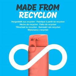 Ion8 Leak Proof 1 Litre Water Bottle, BPA Free, Coral Motivator, 1100ml (36oz) Water Bottles