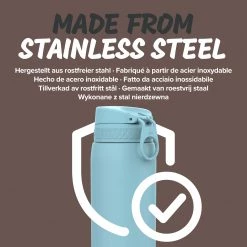 Water Bottles Ion8 Leak Proof 1 Litre Water Bottle, Stainless Steel, Alaskan Blue, 1200ml