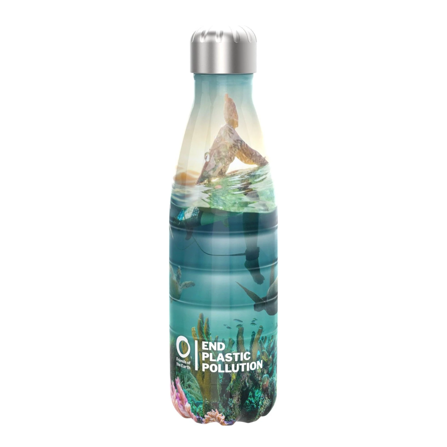 Ion8 Friends Of The Earth Steel Water Bottle, Vacuum Insulated, Turtles, 500ml 1 Ion8 Friends Of The Earth Steel Water Bottle, Vacuum Insulated, Turtles, 500ml
