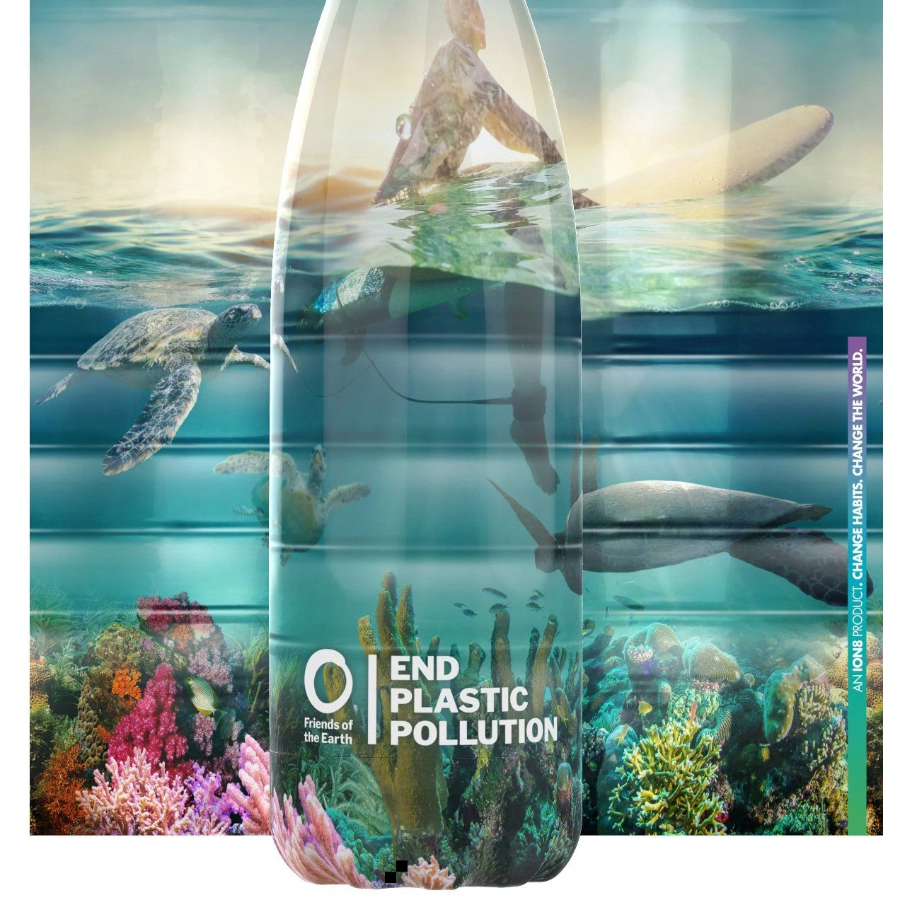 Ion8 Friends Of The Earth Steel Water Bottle, Vacuum Insulated, Turtles, 500ml 2 Ion8 Friends Of The Earth Steel Water Bottle, Vacuum Insulated, Turtles, 500ml