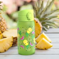 Ion8 Leak Proof Kids' Water Bottle, BPA Free, Pineapples, 400ml (13oz) Water Bottles