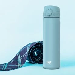 Ion8 Leak Proof Slim Water Bottle, Stainless Steel, Alaskan Blue, 600ml (20oz) Water Bottles