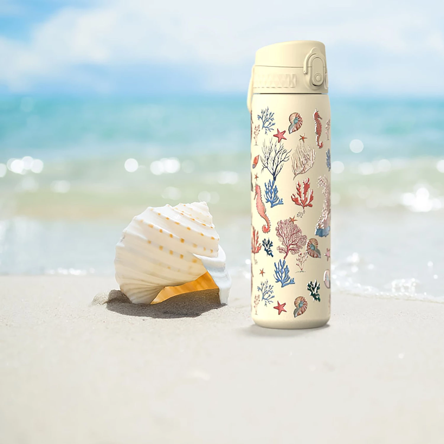 Ion8 Leak Proof Slim Water Bottle, Stainless Steel, Sealife, 600ml (20oz) Water Bottles 2 Ion8 Leak Proof Slim Water Bottle, Stainless Steel, Sealife, 600ml (20oz) Water Bottles