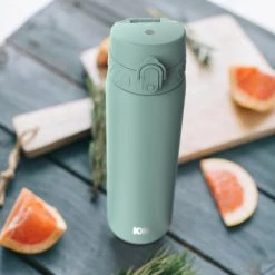 Water Bottles Ion8 Leak Proof Slim Water Bottle, Vacuum Insulated, Turquoise, 500ml (17oz)