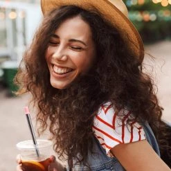 Ion8 Collapsible Reusable Stainless Steel Drinking Straw With Travel Case, Black